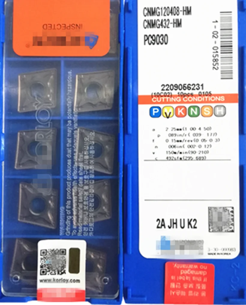 KORLOY Original CNMG431-HM CNMG120404-HM NC3020 Carbide inserts 10pcs/1pack 