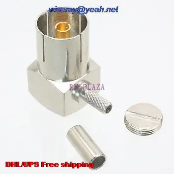 

DHL/EMS 200pcs Connector IEC DVB-T PAL female crimp RG174 RG316 LMR100 cable Right angle -A3