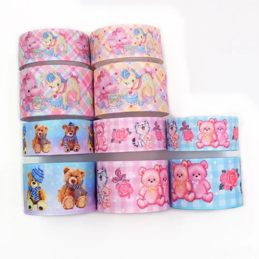 

I-19920-2238,1‘’ and 1-1/2‘’,10yards Kawaii cartoon Printed grosgrain Ribbons,bow cap accessories decorations