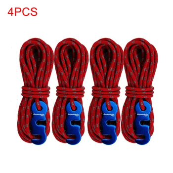

4pcs 3mm Tent Buckle Tent Accessories Wind Rope With S-Ring Hooks Reflective Outdoor Camping Multifunctional Alloy Adjustable