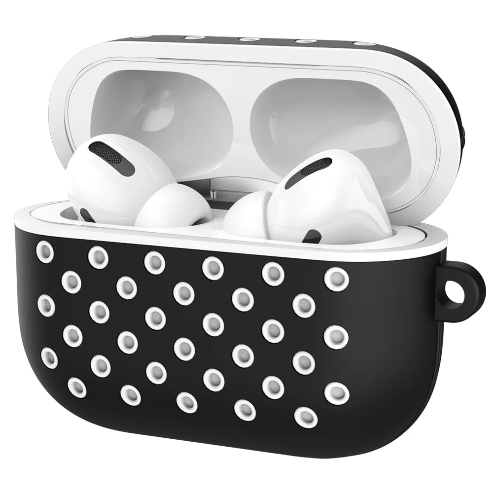 Для Airpods Pro двухцветная Смешанная Крышка для наушников для Apple AirPod Pro 3 Мягкая силиконовая защитная крышка чехол с крючком - Цвет: black white