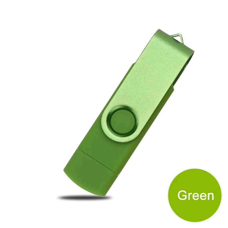 3 в 1 Lightning 128 Гб 64 Гб Флешка для iPhone флэш-накопитель OTG Micro USB палка 32 ГБ 16 ГБ 4 ГБ 8 ГБ 256 ГБ флеш-накопитель для телефона ПК - Цвет: Green