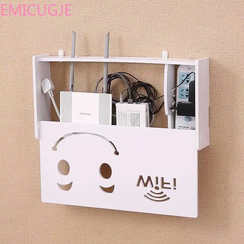 

Organizer Home Decor 3 Sizes Wireless Wifi Router Storage Box PVC Panel Shelf Wall Hanging Plug Board Bracket Cable Storage