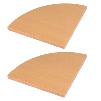 

2pcs Fan Shape Wall Corner Shelf Set Wall-mounted Corner Storage Rack Triangle Storage Holder for Home Bedroom Living Room Wood