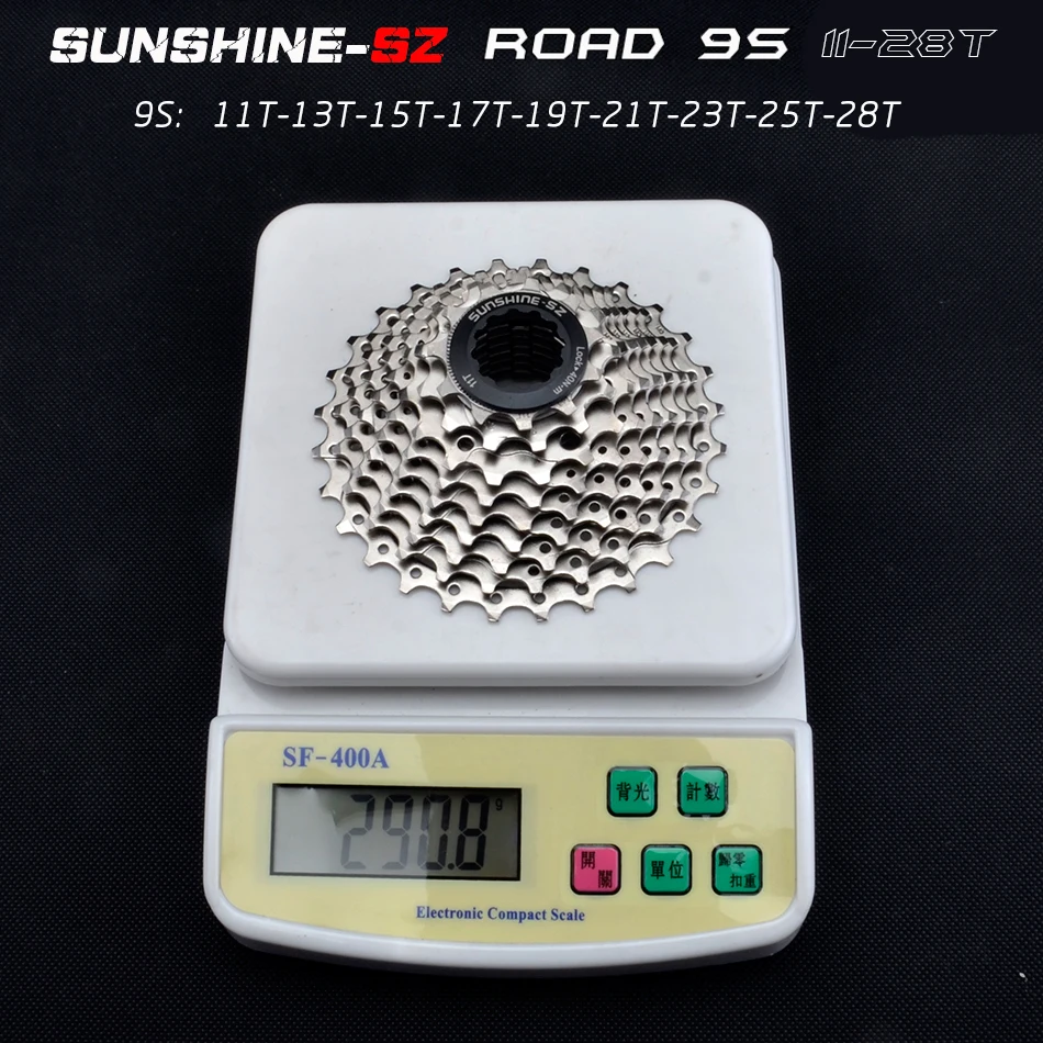 Sunshine-sz дорожный велосипед кассета сталь 9 10 11 S 28 T скоростной патрон горный велосипед свободного хода запчасти совместимы с sunracing - Цвет: ROAD 9S 11-28T
