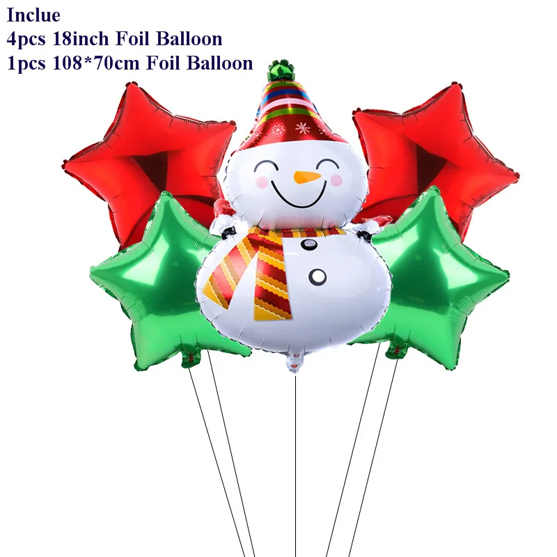 5 шт. украшения для рождественской вечеринки воздушные шары мультфильм Санта Клаус Снеговик фольга воздушные шары с гелием воздушные шарики, детские игрушки поставки