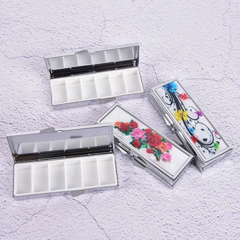 

6 Slots Folding Pill Case Container For Medicines Organizer Metal Pill Box Pill Cutter Splitters Pastilleros Pildoras Estuche