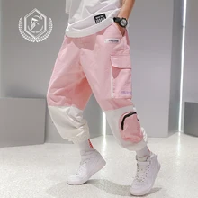 Мужские свободные штаны-шаровары Golomise в стиле сафари, модные штаны с принтом, лоскутные штаны длиной до щиколотки