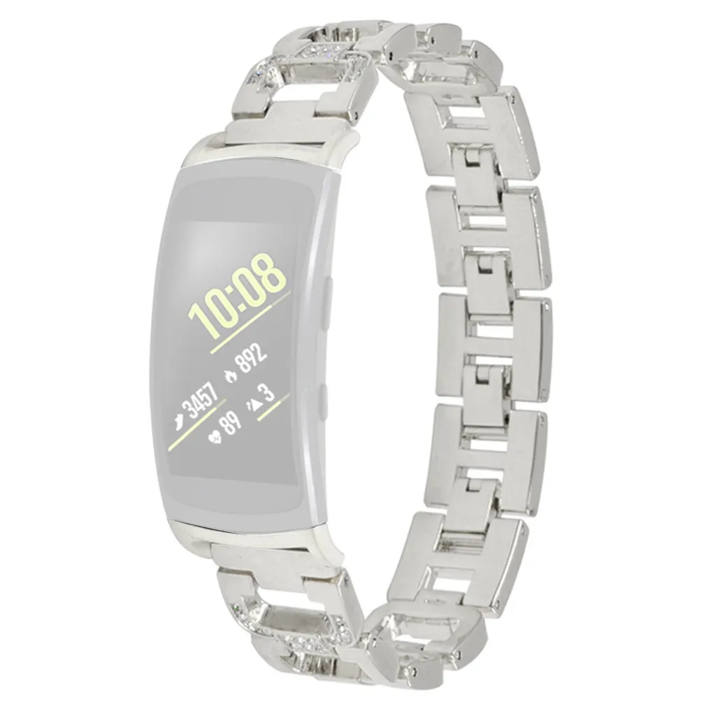 Бар сверло бралет Смарт часы ремешок для samsung gear Fit 2/Fit 2Pro унисекс роскошный ремешок для часов розовое золото подарок