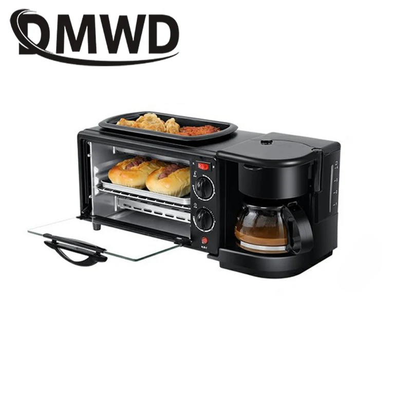 110V/220V 3-in-1 Breakfast Machine Drip American Coffee Maker Cooker Teppanyaki Bread Pizza Oven Egg Omelette Frying Pan Toaster 5