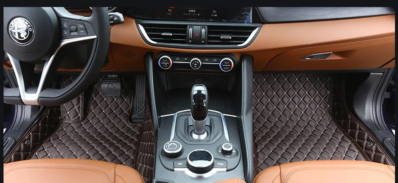 Для Alfa Romeo Stelvio Giulia кожаный автомобильный салон автомобиля коврик ковер аксессуары ботинка