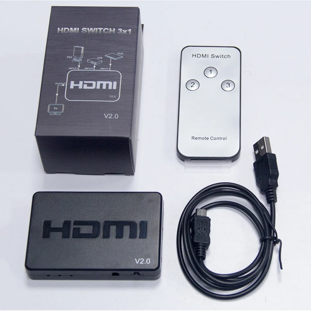 HDMI 2,0 переключатель 3x1 4K Коммутатор HDMI 3 в 1 выход 4 K/60 HZ 1080P для HD плееров DVD ноутбук PC телеприставки