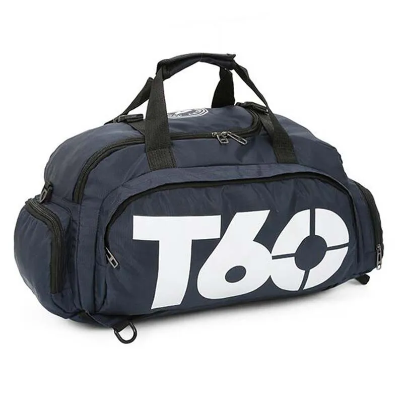 New Sport Gym Bag Men Women Outdoor Waterproof Backpack Separate Space For Shoes Handle Bag - Color: black 1