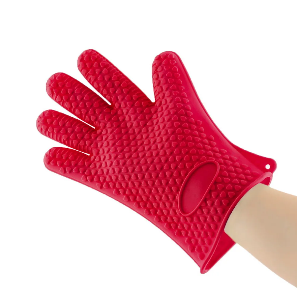 

1pcs Heat Resistant Silicone Glove Cooking Baking BBQ Oven Pot Holder Mitt Kitchen Red Search