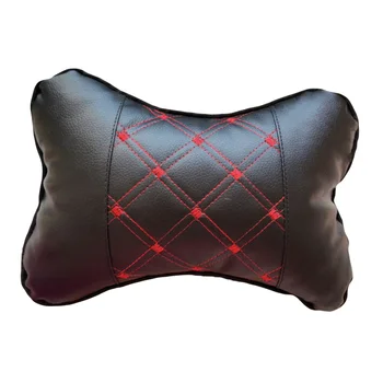 

Soft Car Headrest Comfortable Cushion Home 26cm×18cm×8cm Black PU Leather