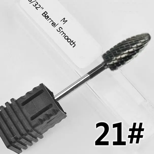 NO.21 Фреза для маникюра, твердосплавные сверла для ногтей, аксессуары для маникюрного станка, вращающиеся электрические пилки для ногтей, инструменты для дизайна ногтей - Цвет: NO.21