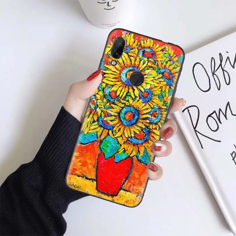 BS193-8 Чехол Ван Гога с подсолнухами Ромашка для Xiao mi Red mi Note 7 8 K20 7S 7A 6 6A Pro S2 5 mi Play 9T CC9 E A1 A2 Lite F1 мягкий чехол для телефона - Цвет: BS193-8