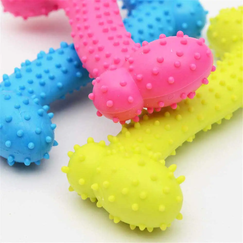 Rubber Dog Toy with Thorn Bone Rubber Molar Teeth Pet Product Pet Toy Dog Bite Resistant Molar Training Drop Ship - Color: random color