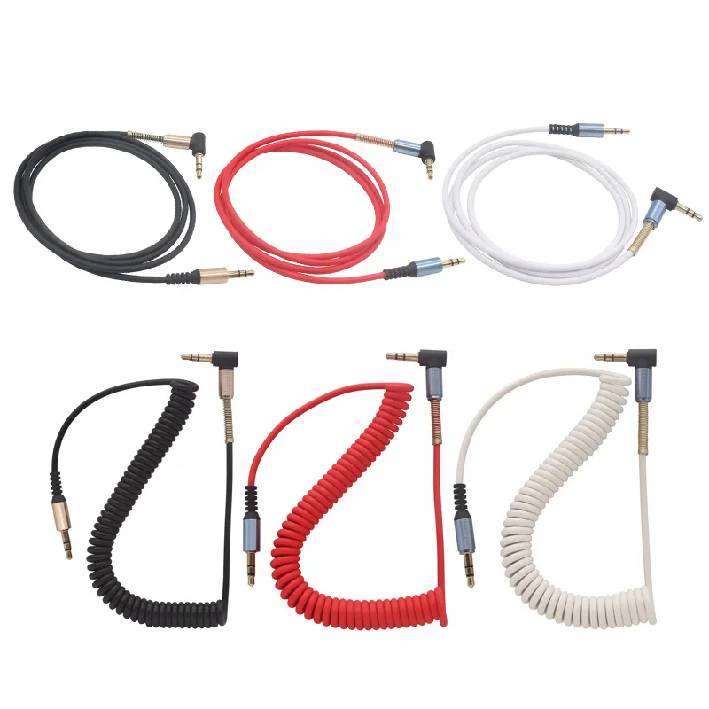 3.5 Jack Aux Cable 3.5mm Car Spring Audio Cable Gold Plated jack male to male speaker cables for Headphone Speaker audio cable audio speaker cable