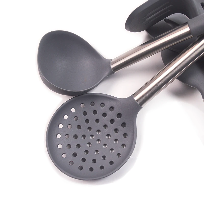 Kitchen Accessories Cooking 11Pcs Kitchen Set Utensils Silicone Cooking Utensil Set Stainless Steel Handle Spatula Set Nonstick