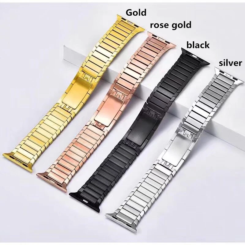 Ремешок из нержавеющей стали для Apple Watch браслет со звеньями 38 40 мм 42 44 мм ремешки для часов металлический ремешок для iwatch серии 5 4 3 2 1