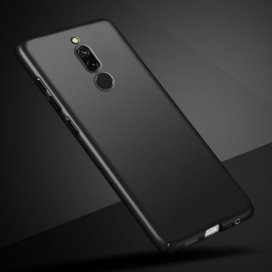 Чехол для Xiaomi redmi 8, Роскошный Матовый Жесткий пластиковый Чехол с рисунком для redmi 8 6,22 '', задняя крышка для Xiaomi redmi 8, глобальная версия, Fundas - Цвет: Черный