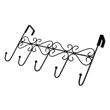 

5 door hooks Door wardrobe Coat rack Hook strip Wall mounted wardrobe Clothes hooks Black