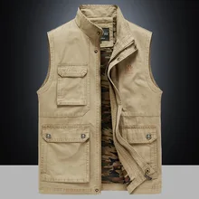 1925# весна стиль мужской повседневный жилет сумки фотография рыболовный жилет чистый хлопок жилет пальто