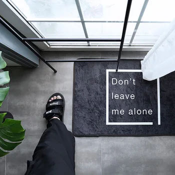 

Black and White Home Floor Mat Bedroom Living Room Entrance Hall Door Mat Bathroom Absorbent Floor Mat Non-slip Mat 040 y
