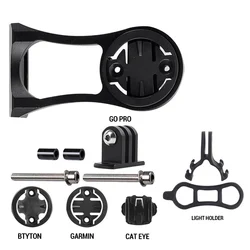 Premium Aluminum Alloy Bicycle Computer Camera Holder - Universal Handlebar Mount (BLACK)
