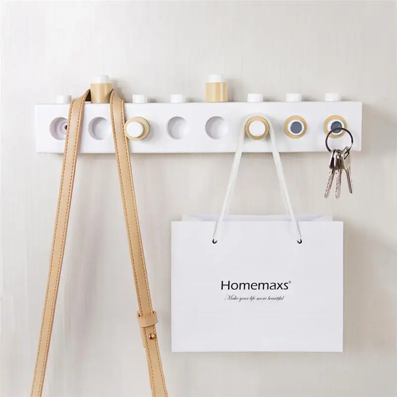 DIY сборка строительных блоков, настенные крючки, самоклеющиеся Вешалки для полотенец, пальто, ключей, настенный органайзер для гаража