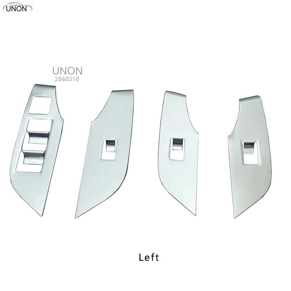 LHD Silver 4pcs Подходит для левостороннего привода автомобиля аксессуары переключатель окна управления крышки отделка из нержавеющей стали стиль 4 шт. для Toyota RAV4 XA50 - Название цвета: LHD Silver 4pcs