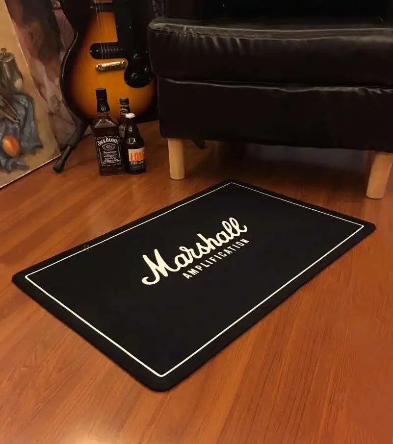 Marshall Guitar Modern Flannel Area Rug Vintage Amplifier Floor Carpet Home Deco 