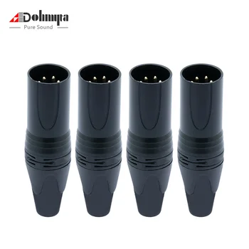

ohmyta 4pcs 4PIN XLR Male Plug High Quality Speaker Microphone Power Plug Solder Connector with Copper PIN Gold-plated