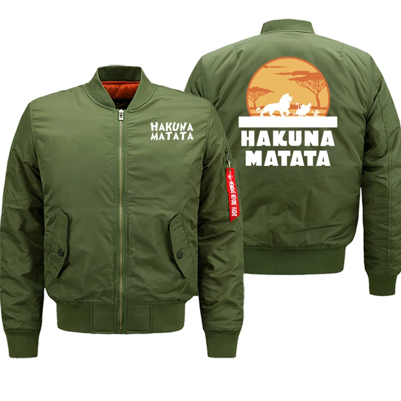 HAKUNA MATATA, мужская куртка, модная уличная одежда, плотное пальто для мужчин, Осень-зима, армейский зеленый военный Бомбер, куртки для мужчин, 8XL Plus