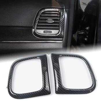 

For Jeep Grand Cherokee 11-18 Carbon Fiber Front Side Air Vent Frame Cover Trim