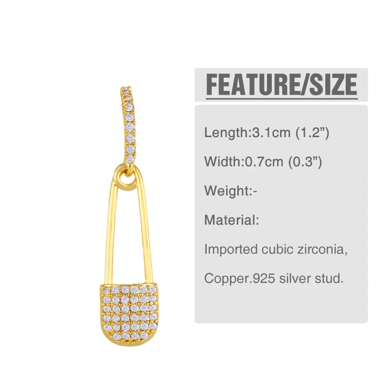 Новые стильные безопасные серьги булавки прозрачные циркониевые хрустальные