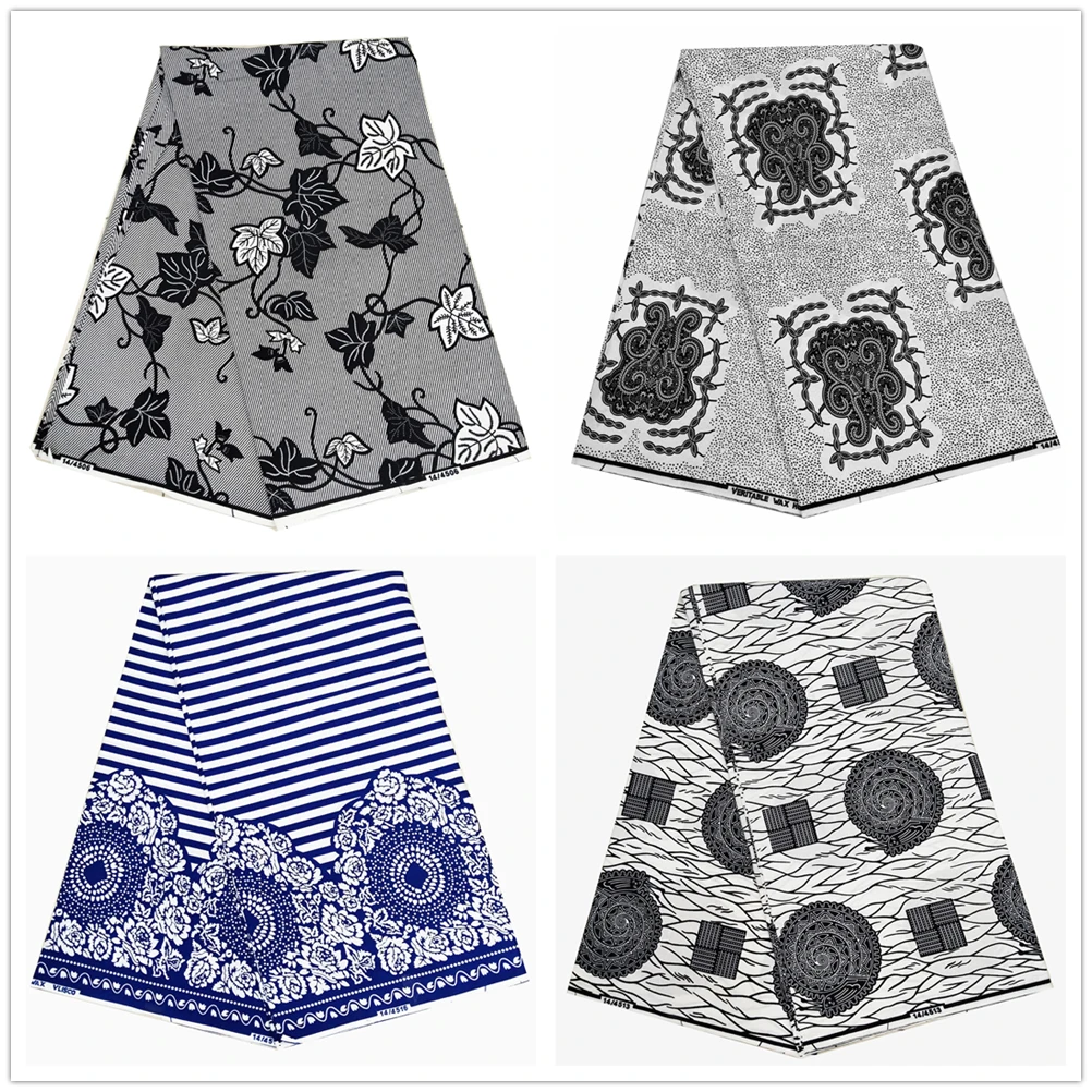 Nigeria Ankara printed veritable real dutch wax high quality African wax print fabric 6 yard for women dress V