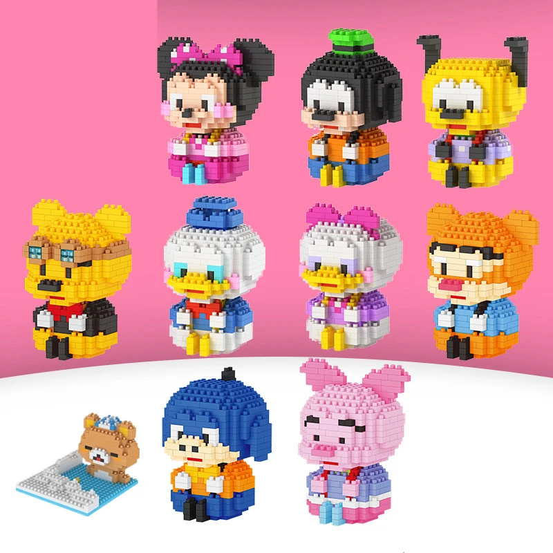 

Compatible Kids Cartoon Building Blocks 3d Cute Cartoon Character Model Blocks Toys for Children Student Brain Training Toy Gift