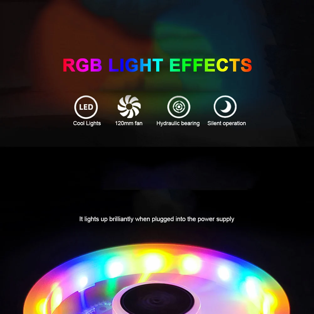 Профессиональный охлаждающий вентилятор 120 мм 3Pin 12V тихий стабильный RGB