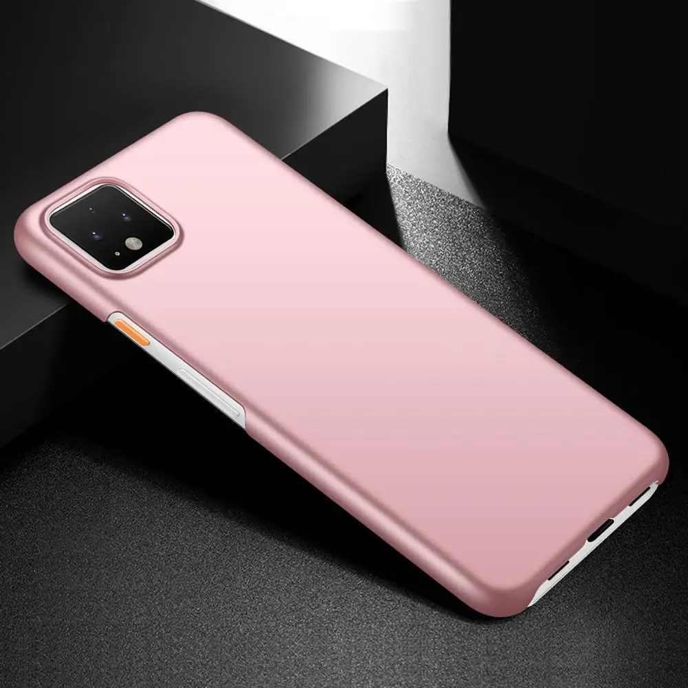 Чехол для телефона Google Pixel 4 XL Роскошный Матовый Жесткий Чехол для ПК на Pixel4 XL 4XL защитный кожух - Цвет: Розовый