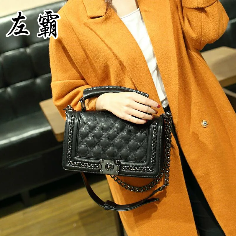 

WOMEN'S Bag Versitile Fashion Graceful Freaky Rhombus Chain Bag Lock Square Sling Bag Crossbody Bag