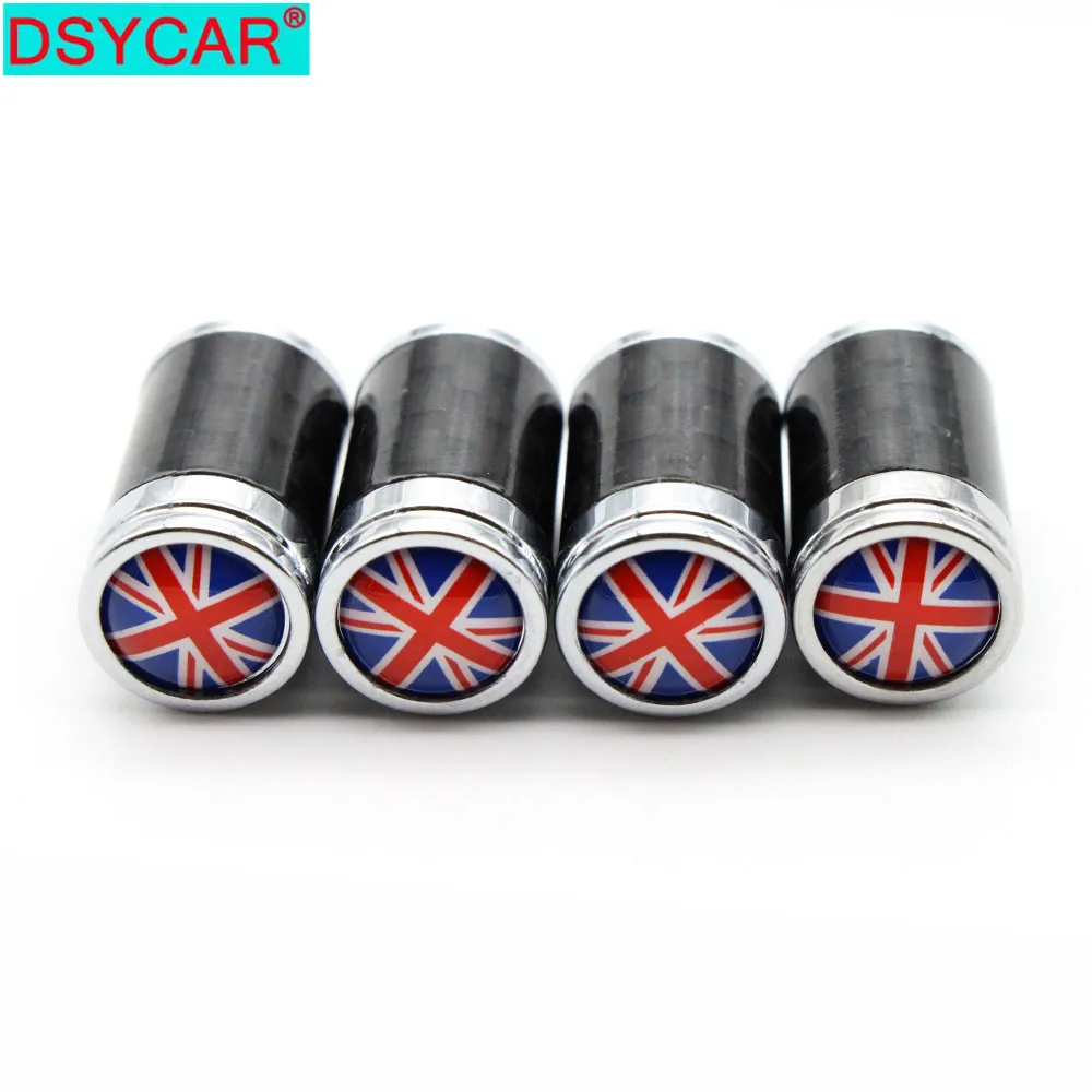 

DSYCAR 4Pcs/Set Car Copper Carbon Fiber Tire Valve Stems Caps Wheel Tires Tire Stem Air Cap Airtight Covers Wheels Tires Parts