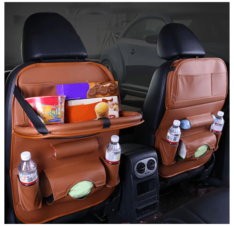 Car Seat Back Storage Bag Organizer Universal Travel Box Pocket Holder PU Leather Multi Pockets Bags Protector Auto Accessoires (9)