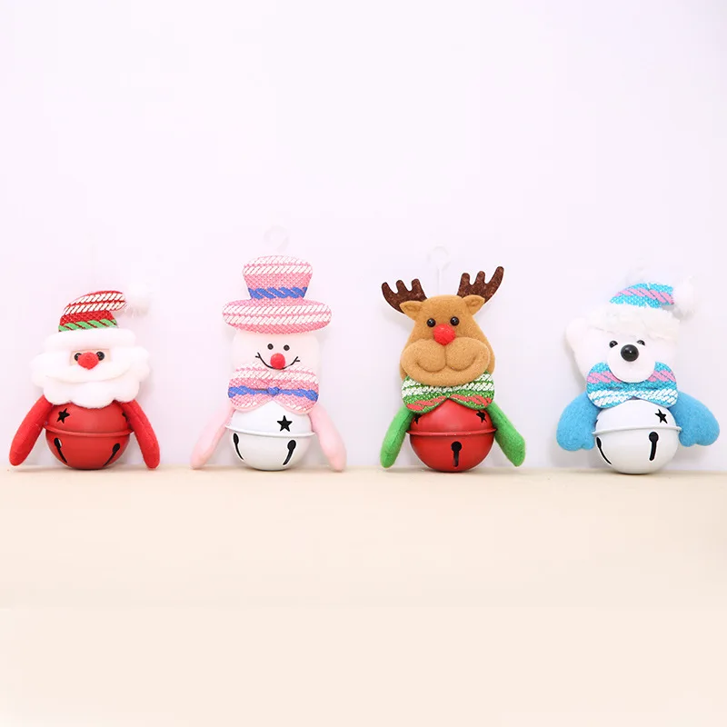 Рождественская елка, подвесное украшение, рождественская подвеска-колокольчик, кукла Санта-Клауса, Рождественский домашний декор, рождественский подарок для детей