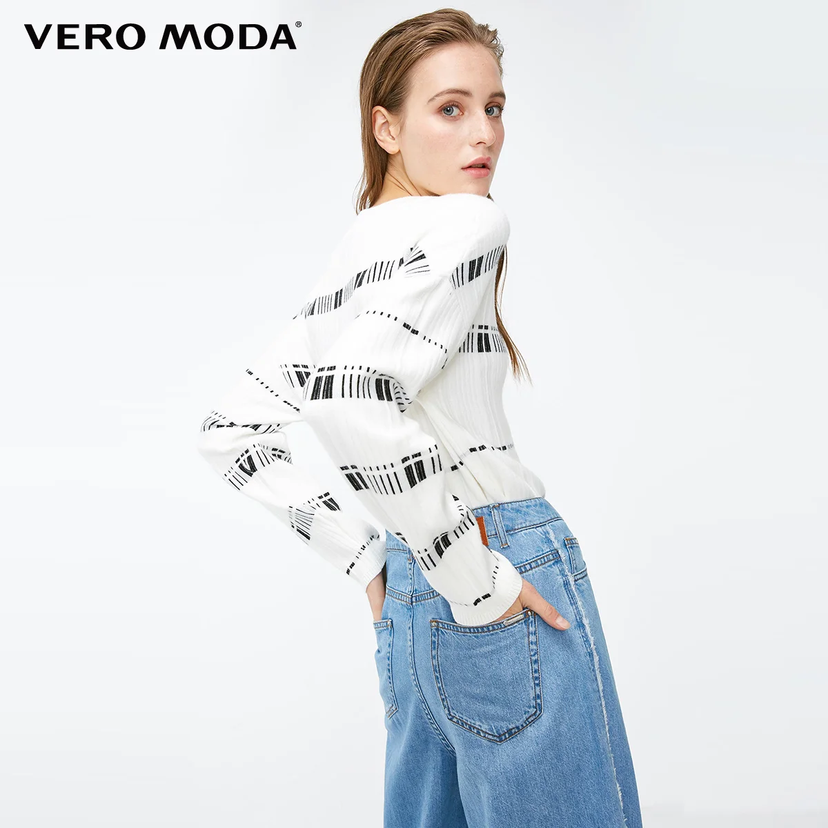 Vero Moda женский стиль OL полосатый с длинными рукавами вязаный | 319124524