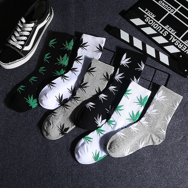 

Winter high Quality Harajuku chaussette Style Weed Socks For Women Men's Cotton Hip Hop Socks Man Meias Mens Calcetines