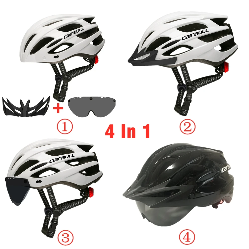 226 г 3 объектива велосипедный шлем Магнитные очки MTB дорожный велосипедный шлем с задним светом горный козырек велосипедный шлем BMX