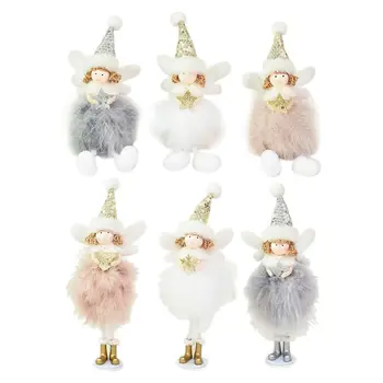 

Cute Plush Christmas Angel Doll Toy Decoration Home Xmas New Year Table Decor Ornament Kids Gift High Quality and Brand New