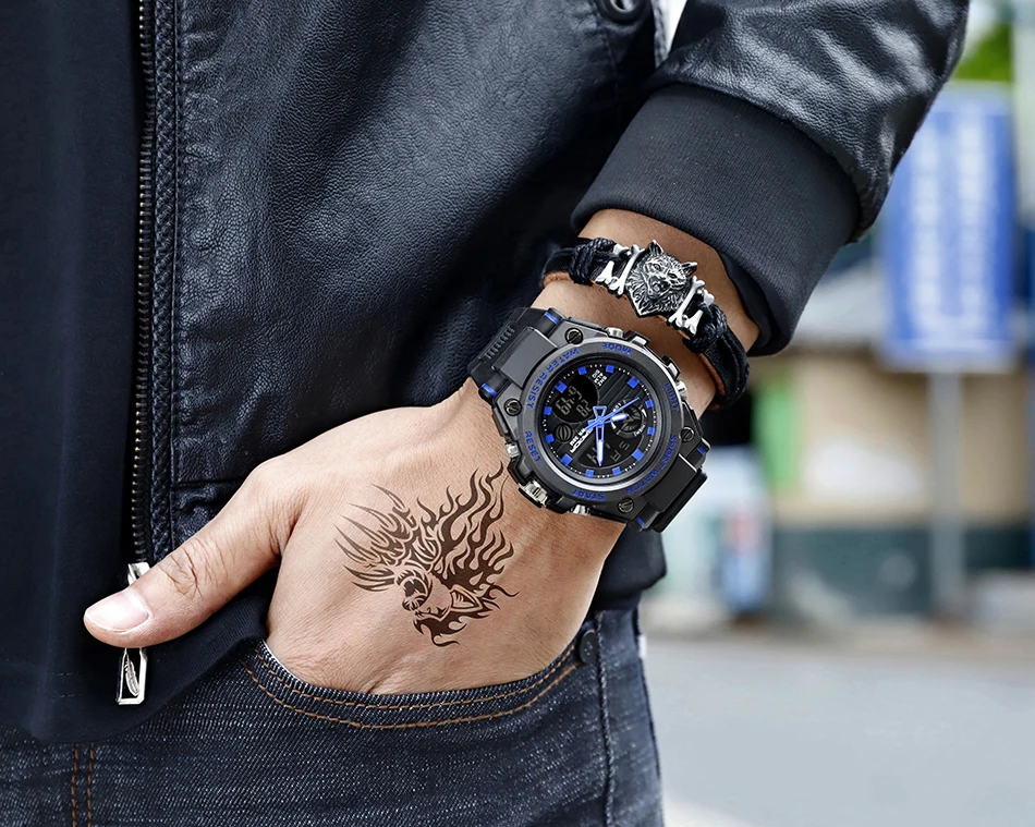 SANDA 739 Sports Men's Watches Top Brand Luxury Military Quartz Watch Men Waterproof S Shock Male Clock relogio masculino 2021
